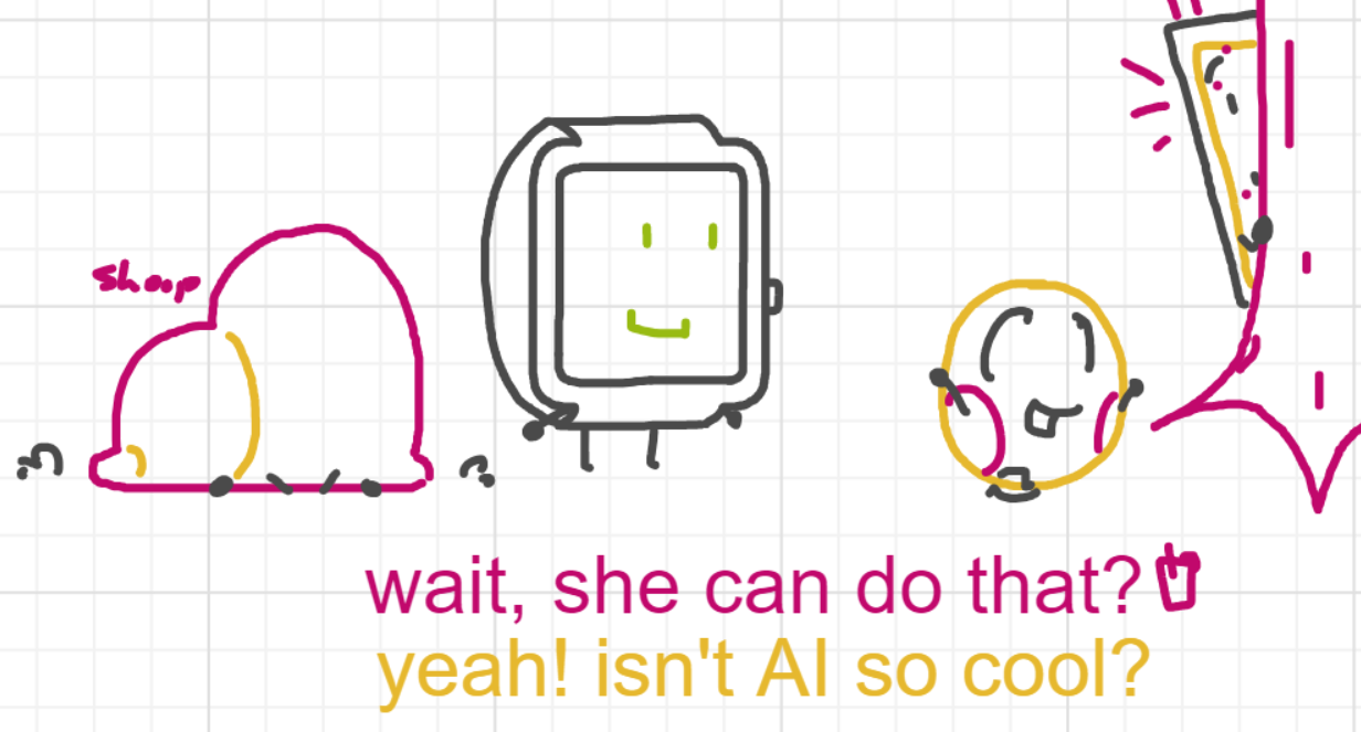 A panel from What's The Point, episode five of the Board Boards object show by Furretwalk/WalkingFurret.